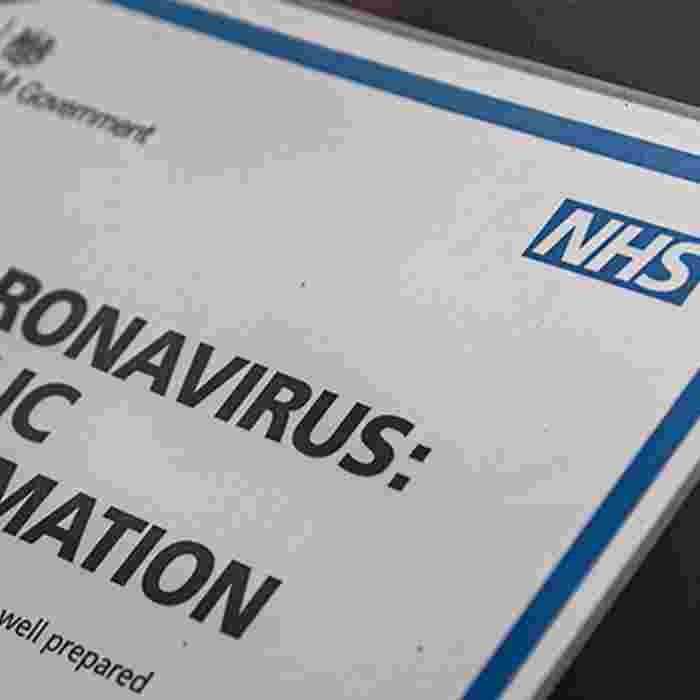 Sign on door about coronavirus